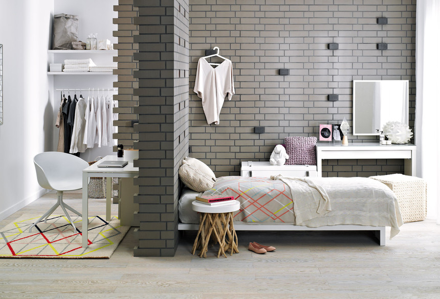 Pokój nastolatki otulony klinkierem