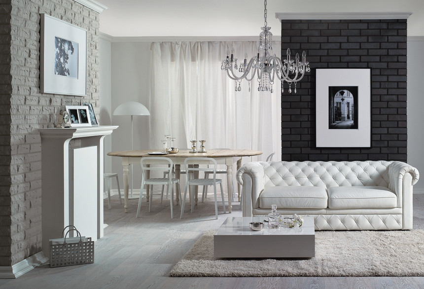 Wnętrze z cegły Quebeck perłowobiałej